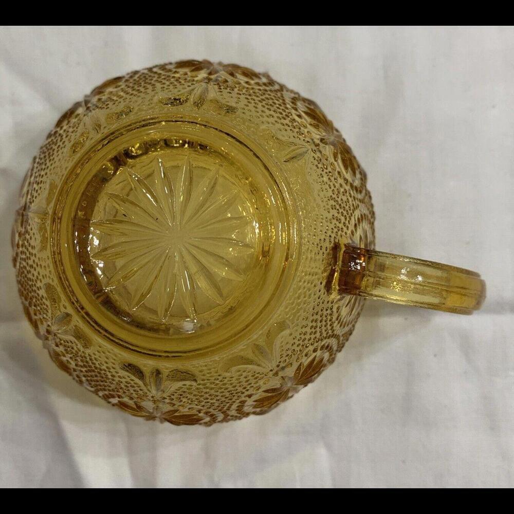 Brockway Glass Co Merican Concord Amber Coffee Cup MCM starburst​​ - Picture 3 of 5
